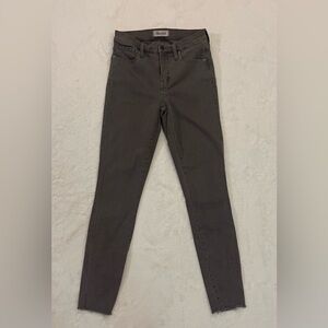 Madewell Grey Skinny Leg Raw Hem Jeans - Size 25